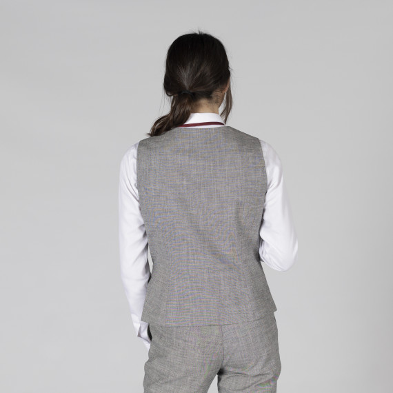Women's work vest with buckle in Cheviot fabric GARY'S