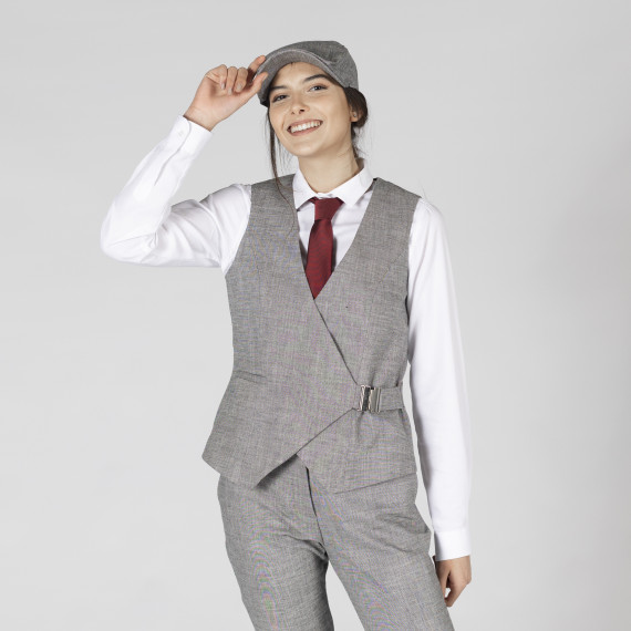 Gilet da lavoro donna con fibbia in tessuto Cheviot GARY'S