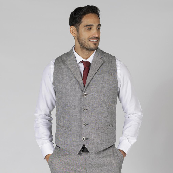 Men's work vest with Cheviot lapel GARY'S