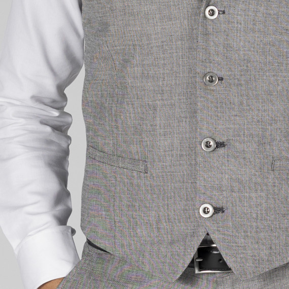 Men's work vest with Cheviot lapel GARY'S
