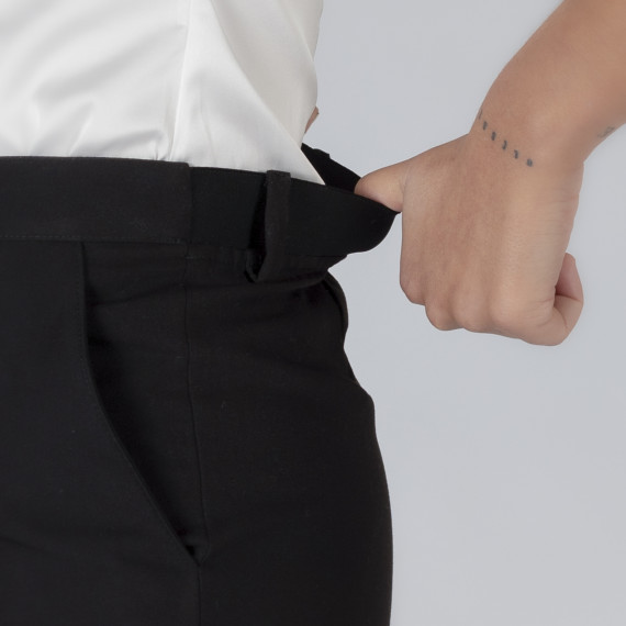 Pantalon femme avec élastique à l'arrière, taille moyenne GARY'S