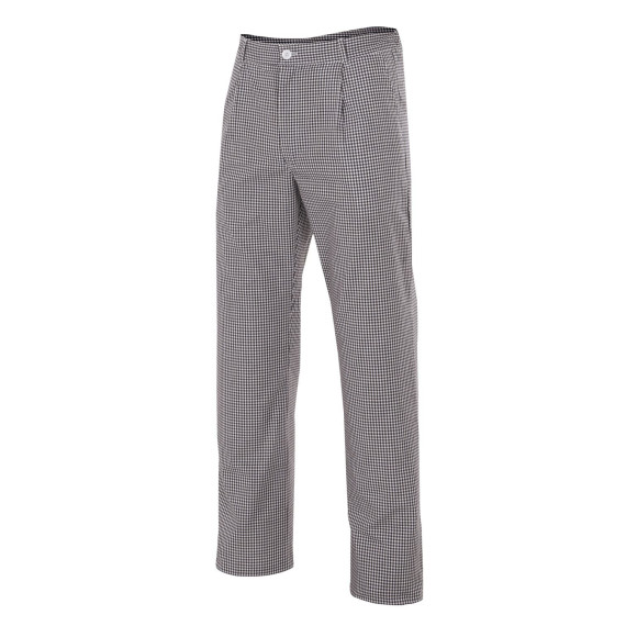 Checkered chef pants with pleats and safety stitching VELILLA Series 351