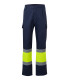 Bicolor multi-pocket high visibility pants with pleats VELILLA Series 303003