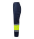 Pantalón bicolor multibolsillos alta visibilidad con pliegues VELILLA Serie 303003