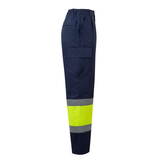 Bicolor Multitaschen-Hose mit hoher Sichtbarkeit und Falten VELILLA Serie 303003