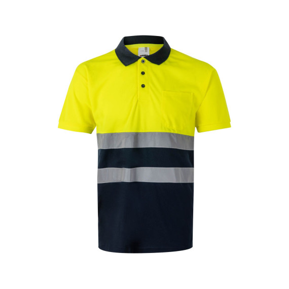 Polo básico de alta visibilidad bicolor manga corta VELILLA Serie 305504