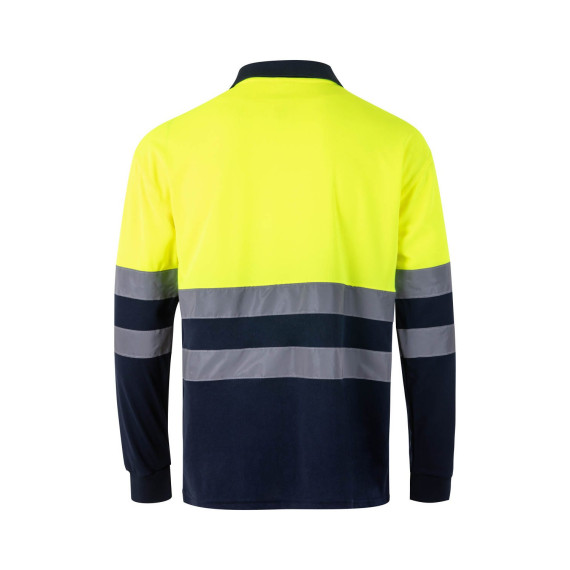 Polo bicolore a maniche lunghe ad alta visibilità VELILLA BASIC Serie 305507