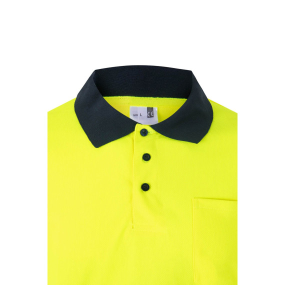 Polo bicolor de manga longa de alta visibilidade VELILLA BASIC Série 305507
