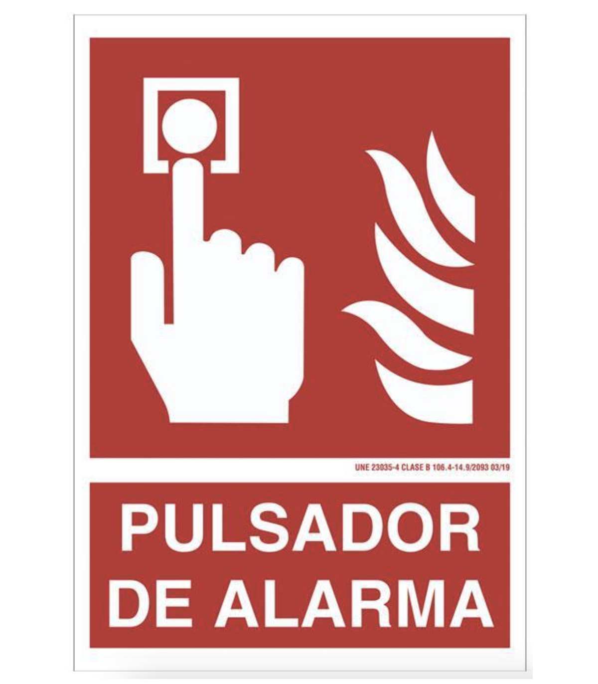 Cartel ISO DIN pulsador de alarma, señal de socorro panorámica