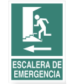 Señal de evacuación Escalera Emergencia flecha izquierda COFAN