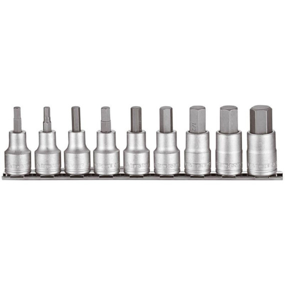 Juego de rieles con clip para dados con punta hexagonal de 1/2", 9 piezas TENGTOOLS