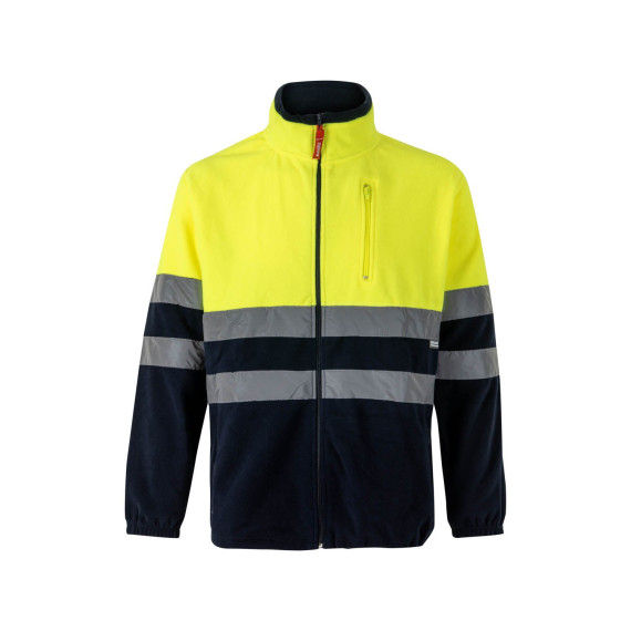 Bicolor high visibility jacket for winter in fleece fabric VELILLA Series 183