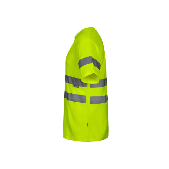 Kurzarm-High-Visibility-T-Shirt mit reflektierenden Streifen am Oberkörper und an den Ärmeln aus Baumwolle VELILLA Serie 305612