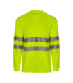 Long sleeve t-shirt with round neck, High Visibility, made of breathable cotton and polyester, VELILLA Series 305614.