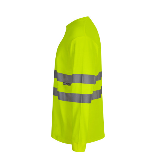Camiseta de manga longa e gola redonda de Alta Visibilidade em algodão e poliéster respirável VELILLA Série 305614