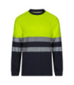 Camiseta algodón bicolor manga larga alta visibilidad. Serie 305615