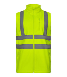 Chaleco soft shell alta visibilidad con cierre central y tejido triple capa VELILLA Serie 305905