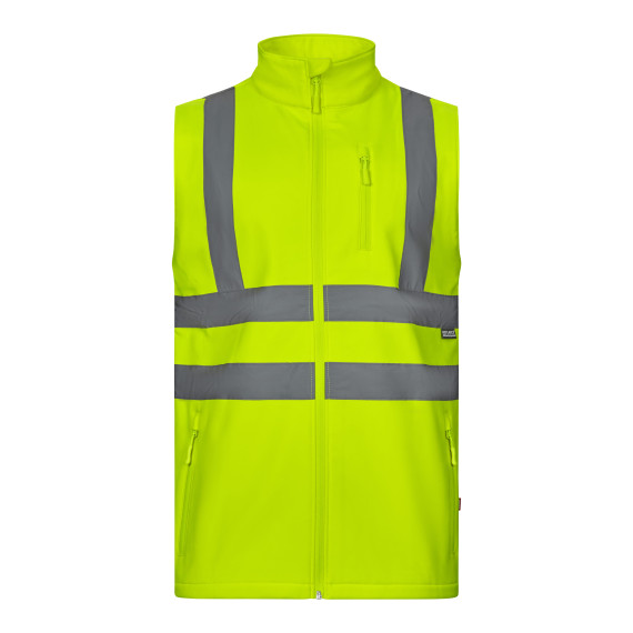 Chaleco soft shell alta visibilidad con cierre central y tejido triple capa VELILLA Serie 305905
