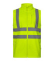 High visibility soft shell vest with central zipper and triple layer fabric VELILLA Series 305905.