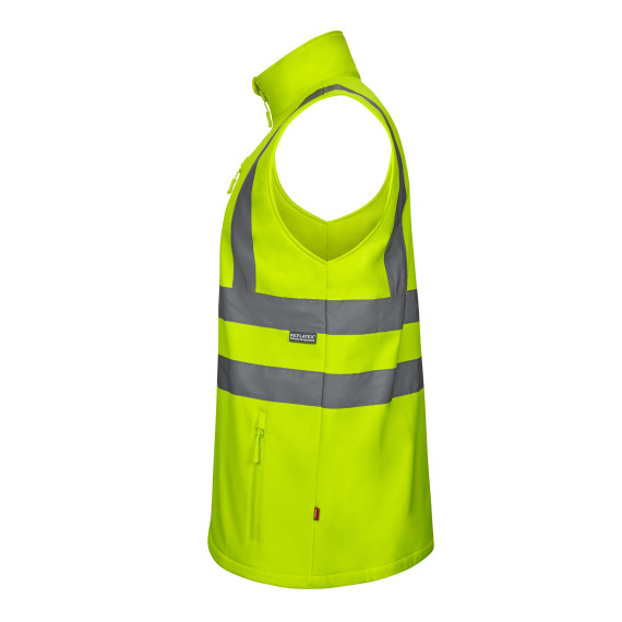 Chaleco soft shell alta visibilidad con cierre central y tejido triple capa VELILLA Serie 305905