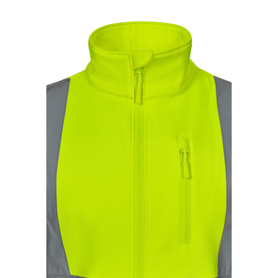 Chaleco soft shell alta visibilidad con cierre central y tejido triple capa VELILLA Serie 305905