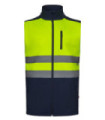 Bicolor Softshell-Weste mit hoher Sichtbarkeit, Schutz gegen Wind und Regen, VELILLA Serie 305906.