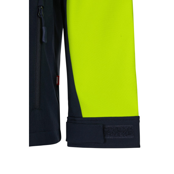Zweifarbige Jacke mit hochsichtbaren Bändern und verstellbaren Bündchen aus Softshell VELILLA Serie 306006