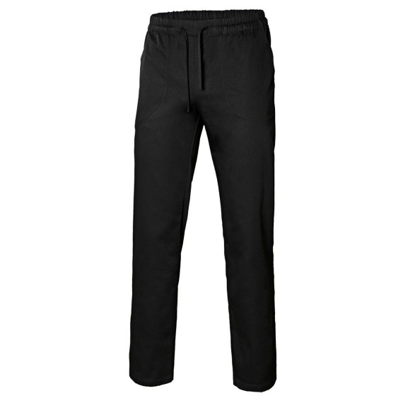 Pantaloni da cucina con tasche in tessuto popeline nero VELILLA 403006