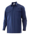 Long sleeve flame-resistant shirt with pockets in navy blue twill fabric VELILLA Series 605003