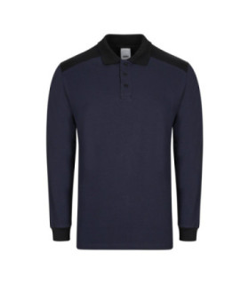 Polo stretch de manga longa com detalhes bicolor no colarinho e punhos VELILLA 105529S