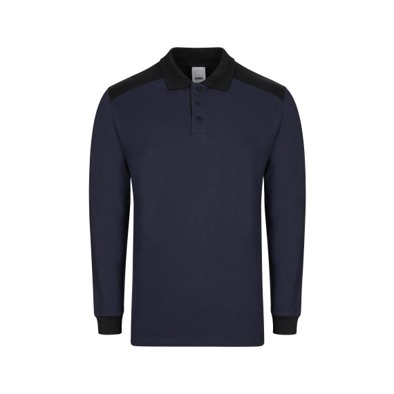 Polo Stretch Langarm mit bicolor Details am Kragen und an den Bündchen VELILLA 105529S