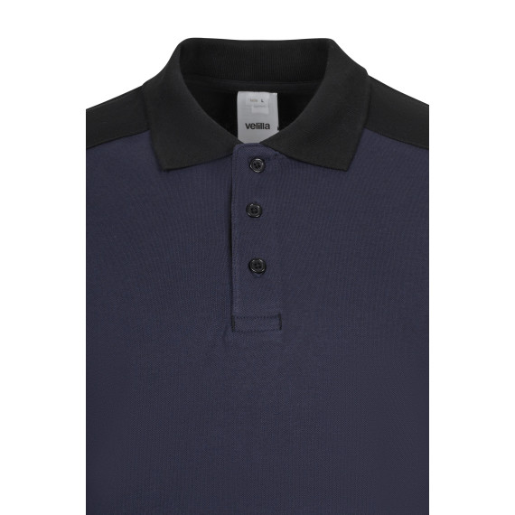 Polo stretch de manga longa com detalhes bicolor no colarinho e punhos VELILLA 105529S