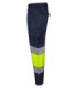 Calças bicolores de Alta Visibilidade com fitas refletoras Reflatex RS em tecido stretch VELILLA Série 303008S