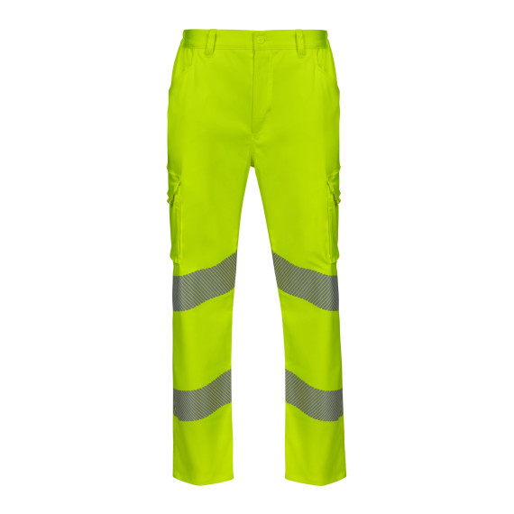 Fluorescent pants with stretch leg straps AV safety seam VELILLA 303009S