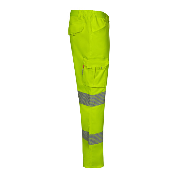 Fluorescent pants with stretch leg straps AV safety seam VELILLA 303009S