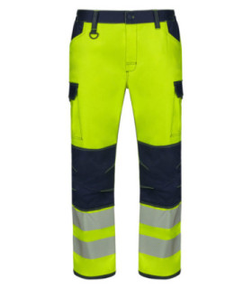 Pantaloni con bande di alta visibilità RS e ginocchiere in tessuto elasticizzato e cotone VELILLA Serie 303010S