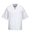 Camisa de padeiro manga curta colarinho clássico branco PORTWEST 2209