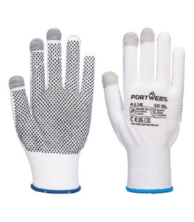 Guante de pantalla táctil con puntos de PVC Grip 13  A118 (12 pares) PORTWEST