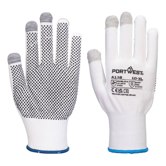 Gant à écran tactile avec points de PVC Grip 13 A118 (12 paires) PORTWEST