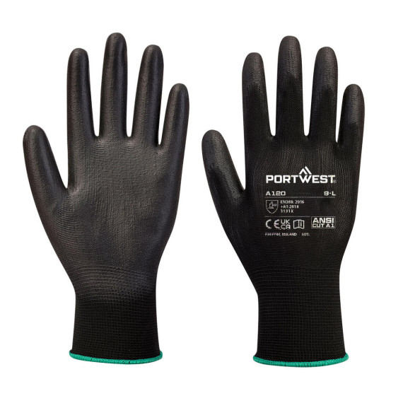 Work glove with smooth PU coating, food safety CE PORTWEST A120 (12 pairs)