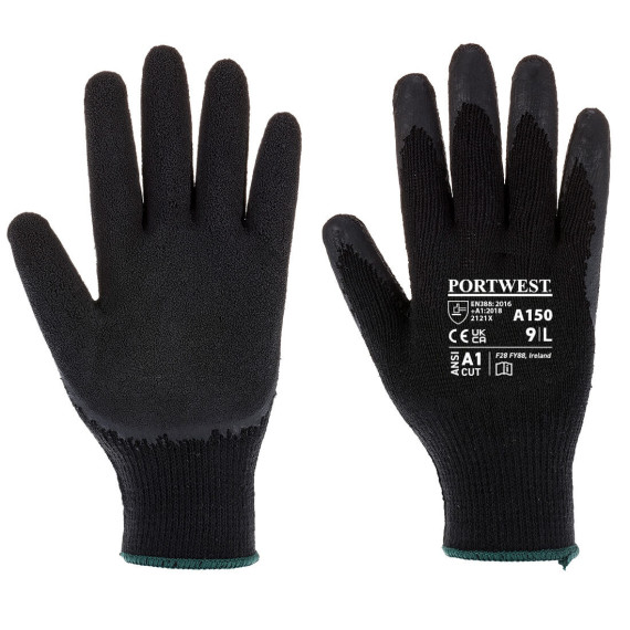 Guante de agarra Classic Grip, recubrimiento de Látex PORTWEST A150 (12 pares)