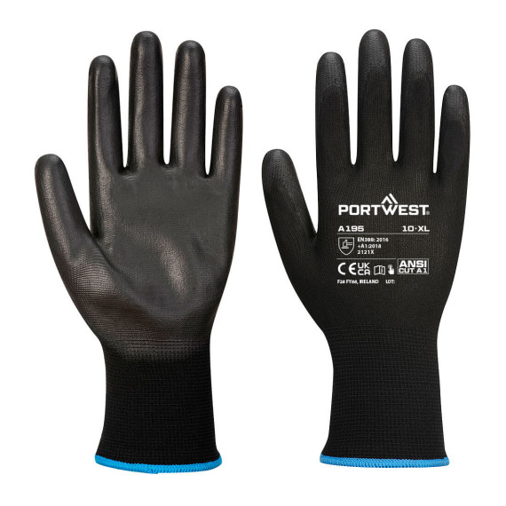 Gants pour écran tactile Touchscreen PU, de dextérité 5, coupe A1 PORTWEST A195 (12 paires)