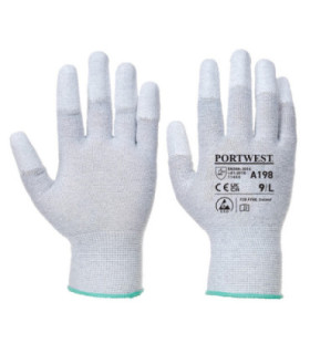 Anti-static glove with PU coated tips, gauge 13 PORTWEST A198 (12 pairs)