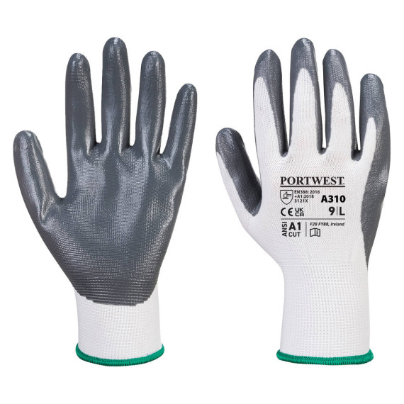 Guante de Nitrilo Flexo Grip Nivel 2 ANSI a la abrasión PORTWEST A310 (12 pares)