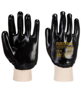 Guanto in PVC con polsino elastico supporto in cotone (confezione da 100) PORTWEST A400 (12 paia)