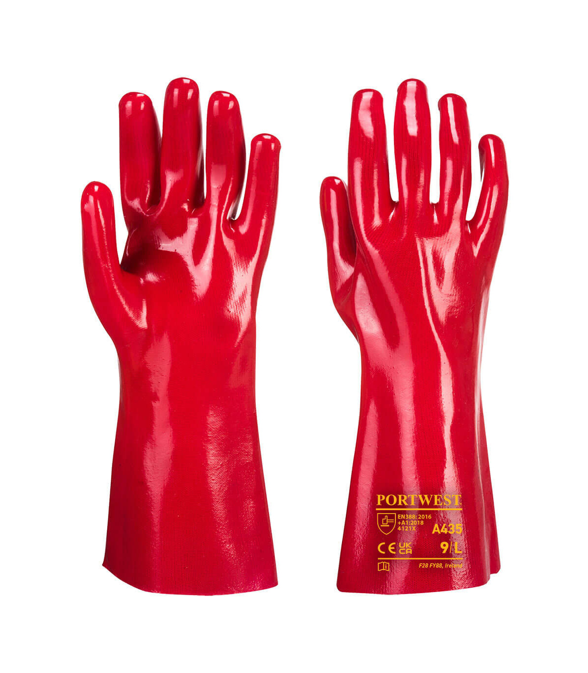 Gants De Travail Portwest PU Rouge - Taille XL - Protection Abrasion - Certifié CE