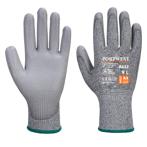 Guantes anti-corte MR, com a palma de PU galga 13 PORTWEST A622