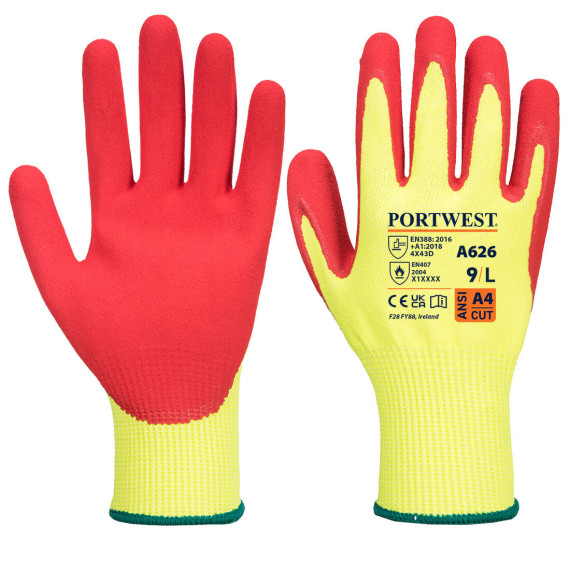 Gant en nitrile anti-coupure Vis-Tex HR sans coutures jauge 13 PORTWEST A626