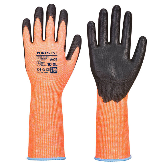 Guante Vis-Tex Cut com manguito longo, resistente a cortes D, galga 13 PORTWEST A631