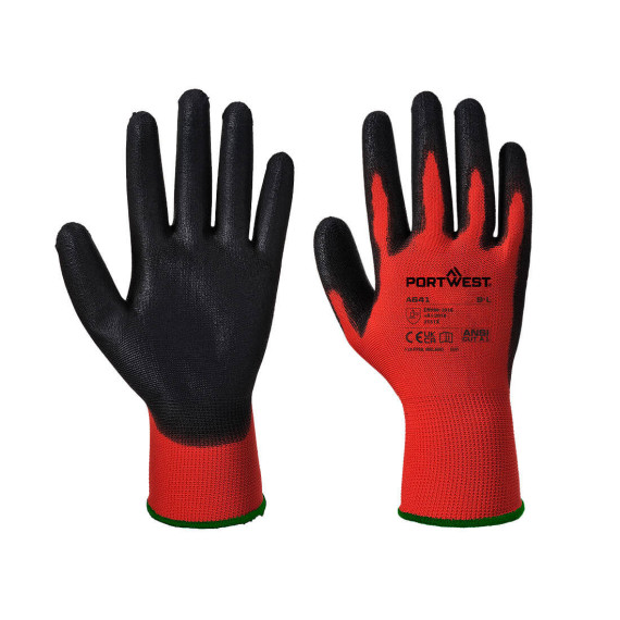 Guante de manipulación en general A641 Red - PU PORTWEST (12 pares)